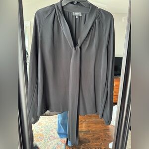 Theory black silk blouse, size s